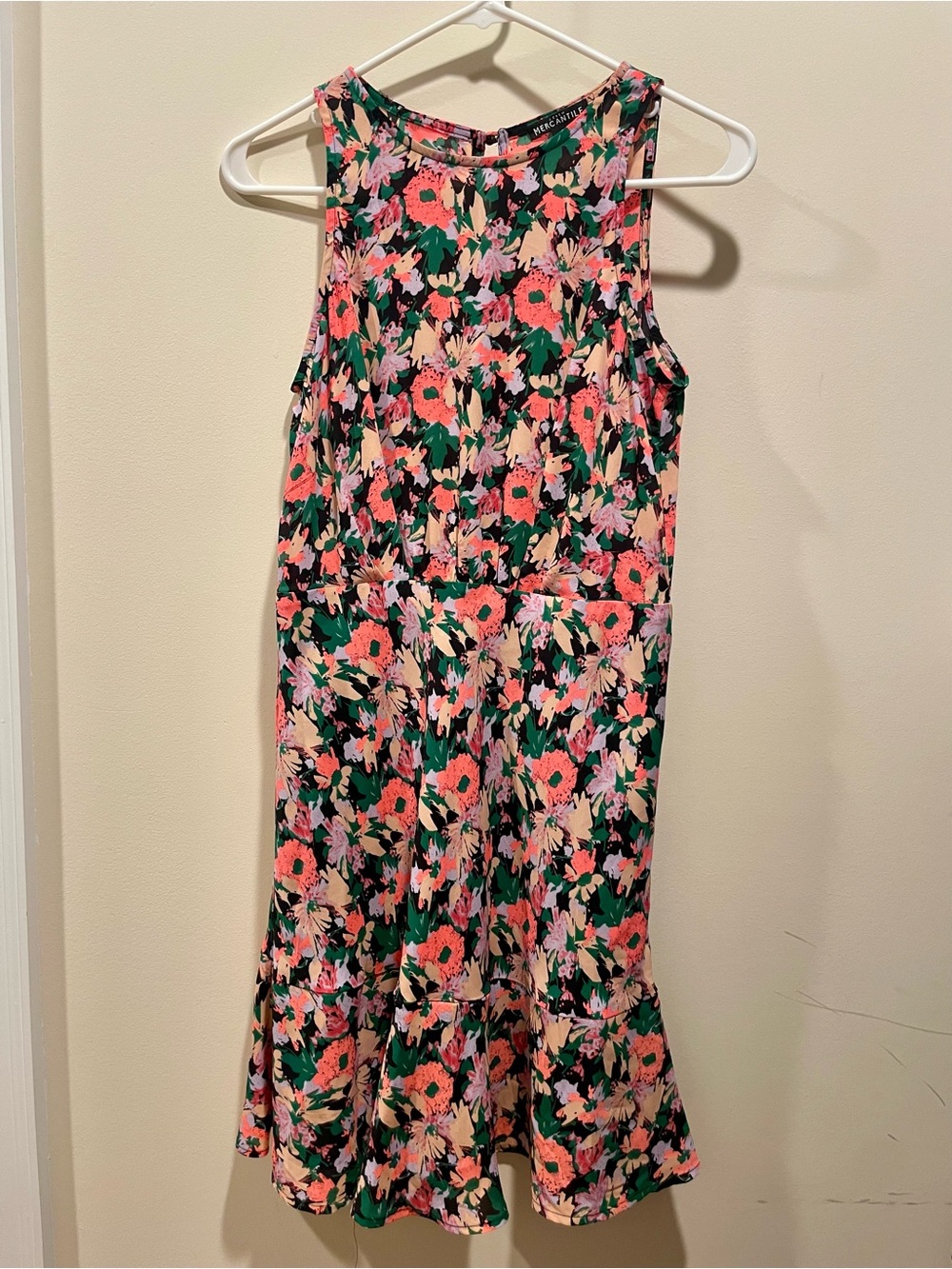 J.Crew Floral A-Line Dress - Pink & Green
